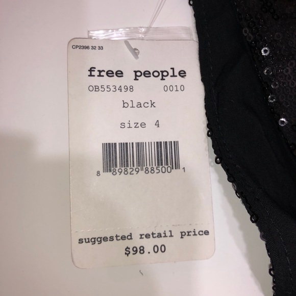 NWT Free People Black sequin dress size 4 - Picture 5 of 6